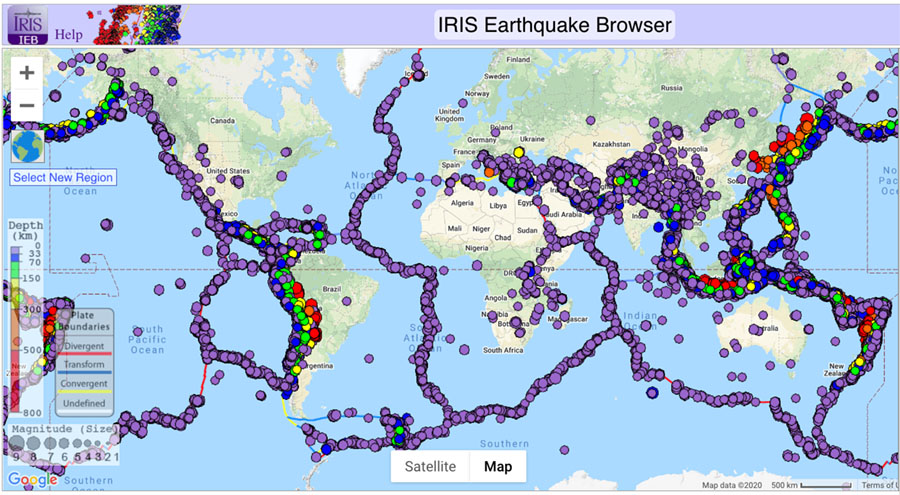Mapping Worldwide Earthquake Epicenters- Incorporated Research Institutions for Seismology
